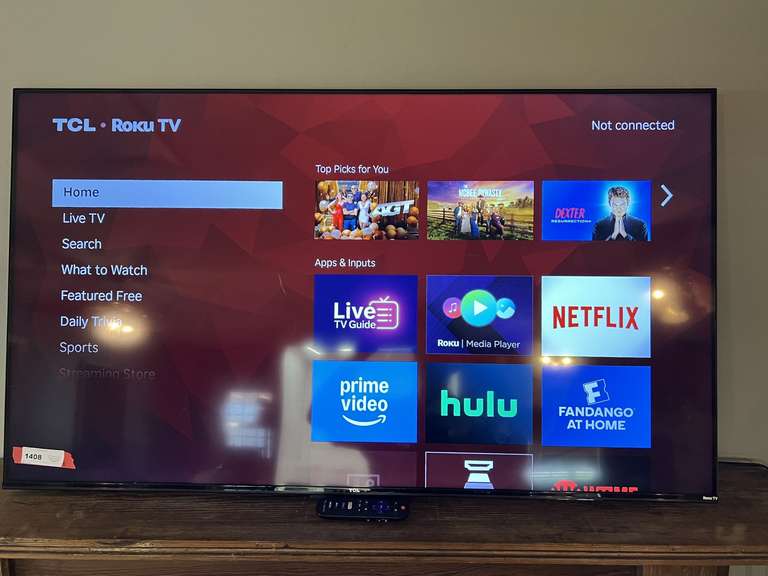 DEN… TCL Roku TV, comes with a remote, does work. See pictures for details. image