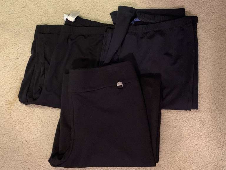 3 PAIR MEDIUM BLACK SLACKS/PANTS - UP BED 1 image