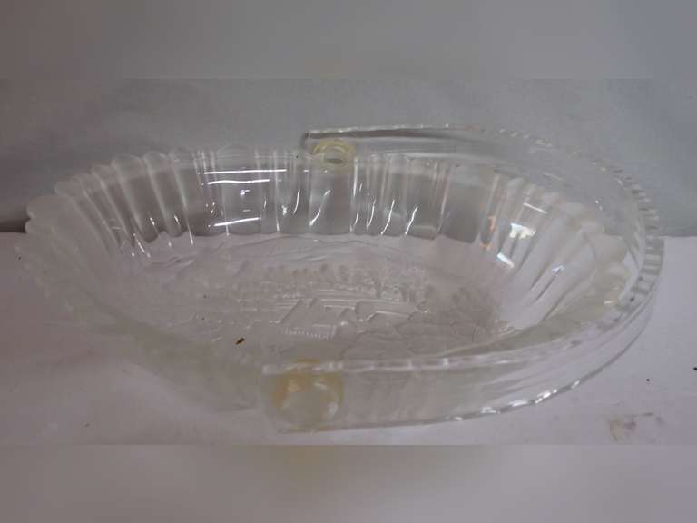 Mikasa Glass Handled Serving Bowl with Winter Scene image
