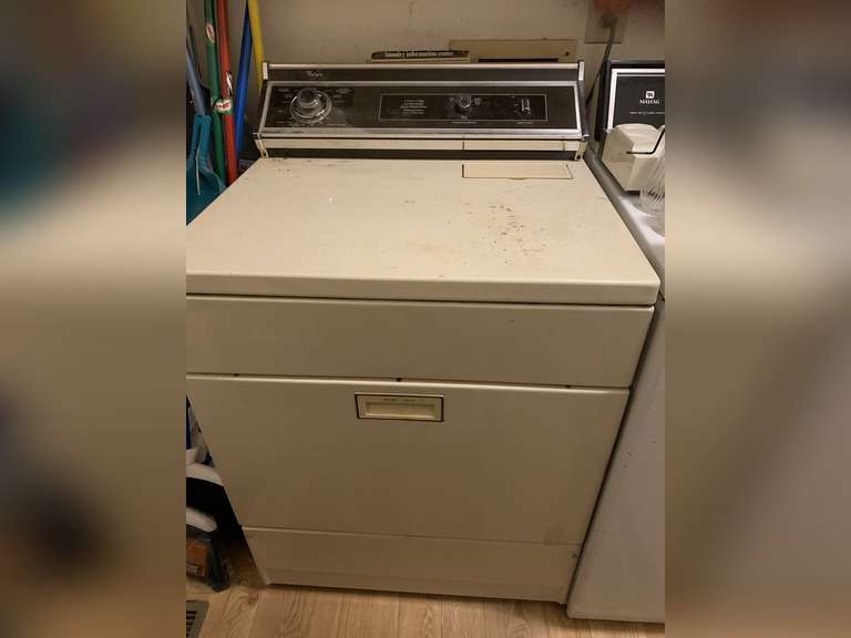 WHIRLPOOL ELECTRIC ALMOND DRYER (WORKS) **SPECIAL PICK UP INSTRUCTIONS- LAUNDRY image