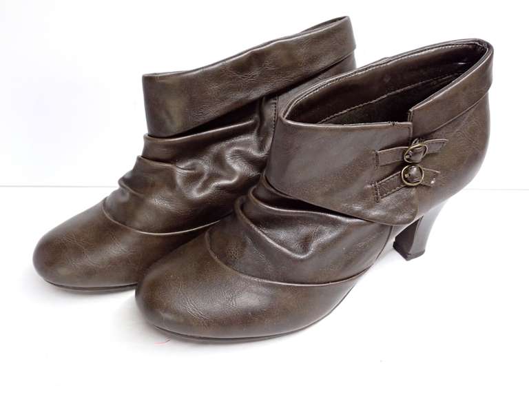 Madden Girl Brown Heeled Ankle Boots Size 10M image