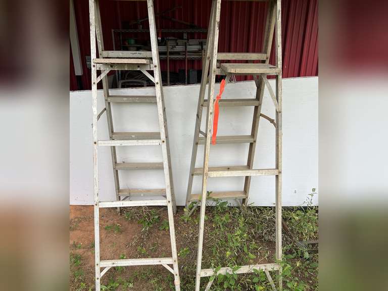 Set of two aluminum 6 foot ladders image