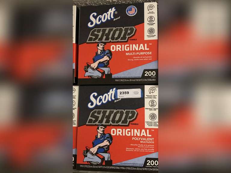 2 BOXES SCOTT SHOP BLUE PAPER TOWELS (12 ROLLS) - UP MASTER CLOSET 2 image