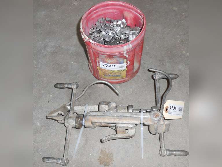 (2) BAND-IT TOOL & RED CONTAINER OF CLAMPS image