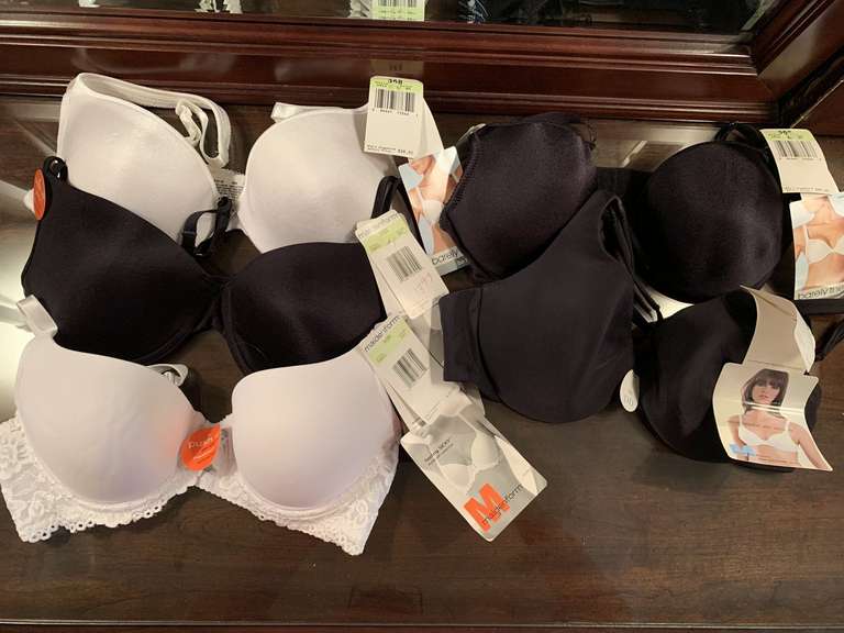5 NEW SIZE 38B MAIDENFORM/BARELY THERE BRAS - UP MASTER BED image