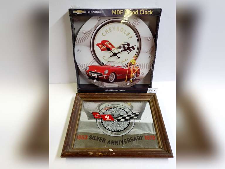 Chevrolet Corvette 25th Anniversary Mirror and Clock image
