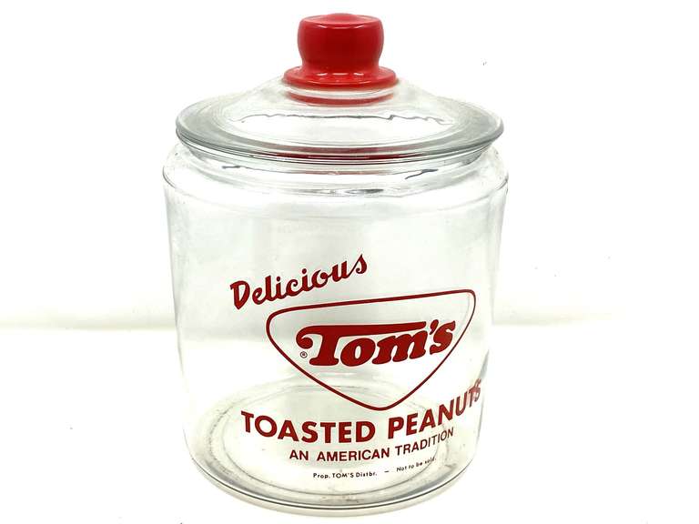 KIT… Vintage Tom’s Toasted Peanut jar with lid, see pictures for details. image