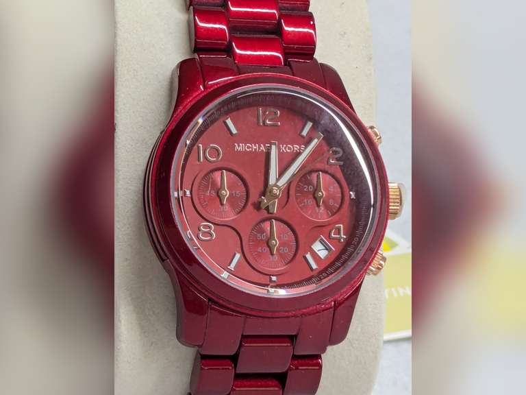 Michael Kors MK7436 UNISEX Red Chronograph Wristwatch image