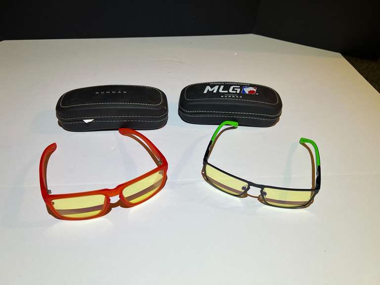 BR1…Gunnar gamers eyewear, two pieces, both come with protective cases, see pictures for details. image