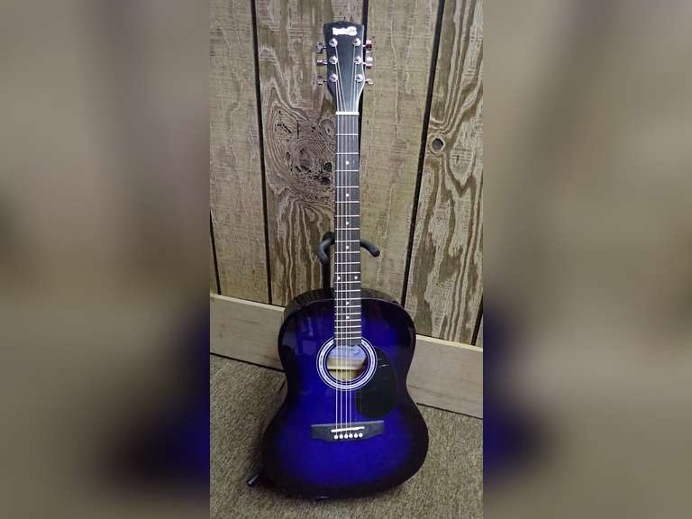 RockJam RJW-104-BL-PK Blue Acoustic Guitar image