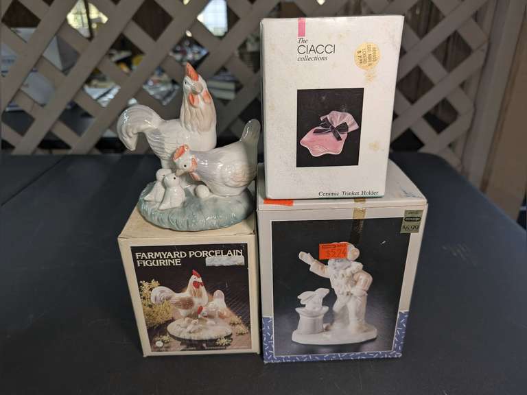 PORCELAIN FIGURINES, THREE OF FOUR WITH ORIGINAL BOXES image