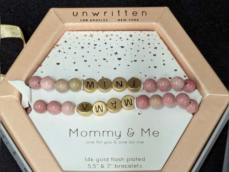 Unwritten 'Mommy & Me' 14K Gold Flash Plated Bracelet Set image