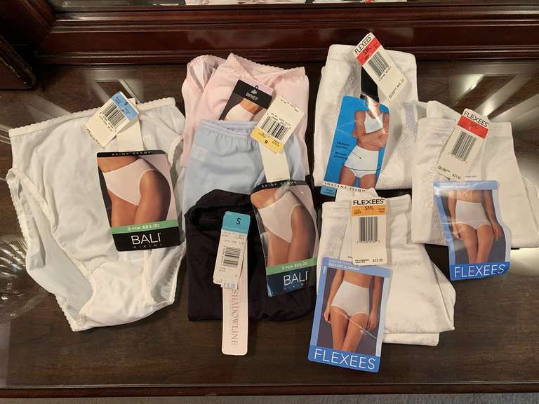 4 NEW PAIR SIZE SMALL 5/6 PANTIES & 3 PAIIR WHITE FLEXEES ALL OVER SLIMMER UNDERGARMENTS - UP MASTER BED image