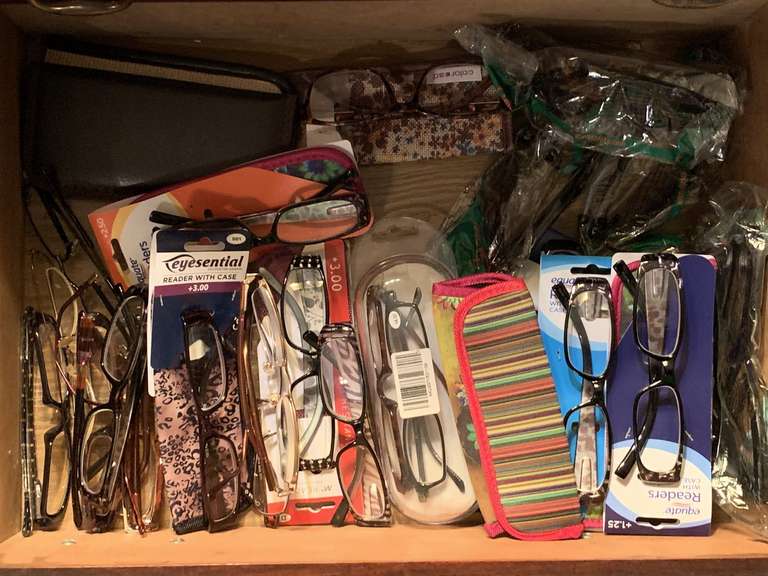 DRAWER FULL OF SUNGLASSES/READERS (MOSTLY NEW) - UP MASTER BED image