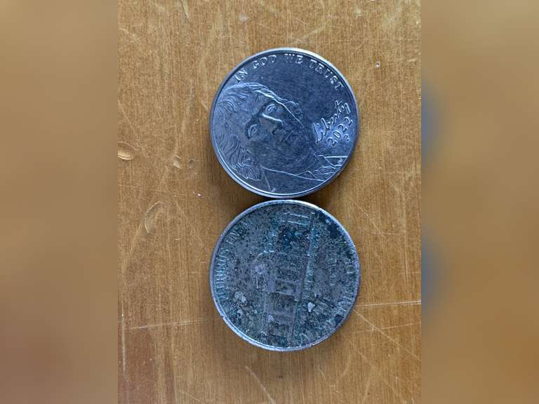 2022P JEFFERSON NICKEL W/ SCARFACE ERROR, 1992 P JEFFERSON NICKEL - CHECKOUT image