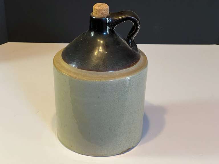 LR…Vintage/antique two toned whiskey/moonshine jug, see pictures for details. image