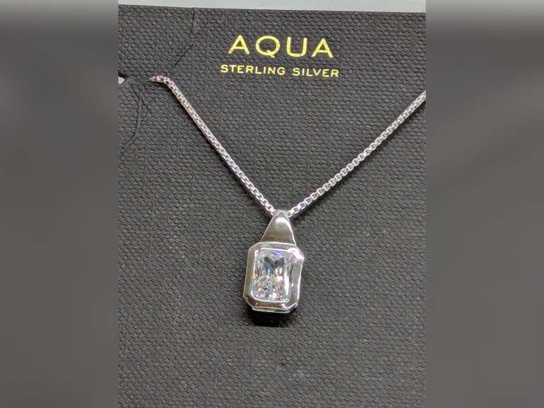 Aqua Sterling Silver Necklace with Pendant image