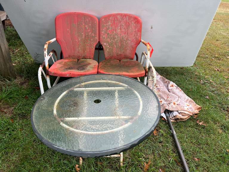 Vintage metal two seat rocker image