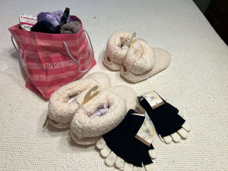 BR4… Slipper sock assortment, and bedroom shoes, these pieces are still new with tags, see pictures for details. image