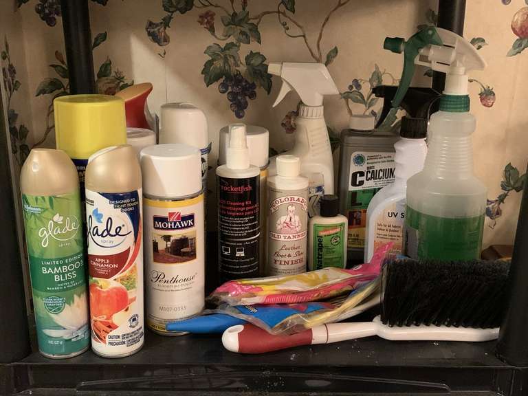 SHELF LOT OF ASSORTED CLEANING PRODUCTS - DINETTE image