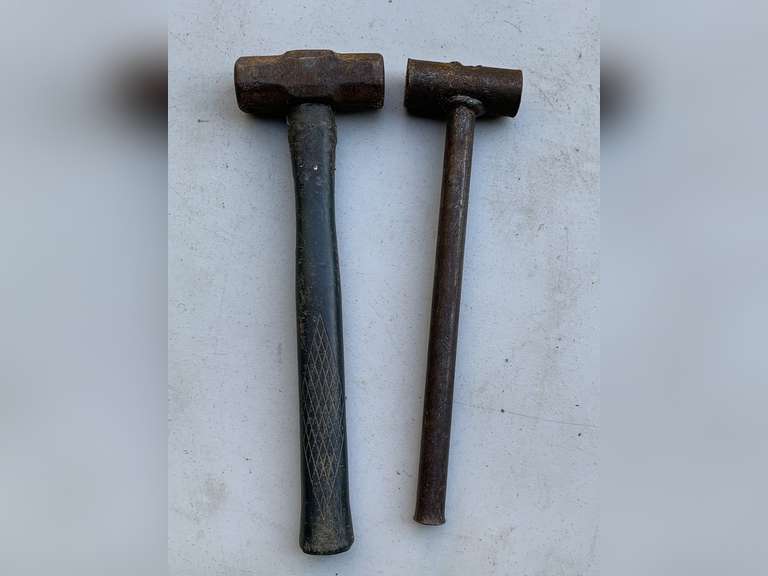 2 VINTAGE METAL MALLETS - GARAGE image