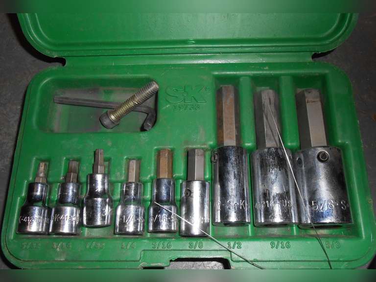 3/8" & 1/2" DRIVE SAE ALLEN WRENCH SOCKETS (9) PCS image