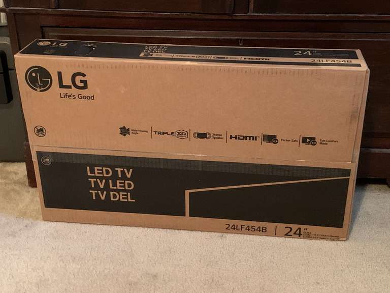 NEW IN BOX 24" LG LED FLAT SCREEN TV - UP MASTER BED image