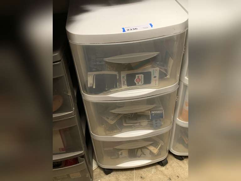 3 DRAWER PLASTIC ROLLING ORGANIZER (DOES NOT INCLUDE CONTENTS) 13" WIDE X 15" DEEP X 27" TALL ***SPECIAL PICKUP INSTRUCTIONS - UP MASTER CLOSET 2 image