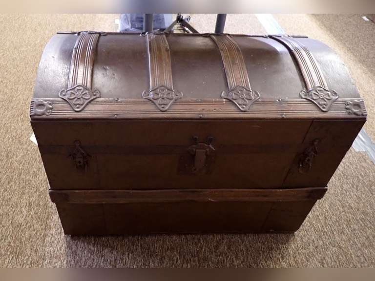 Antique Domed Top Steamer Trunk image