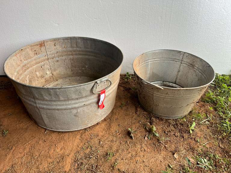 Set of two metal tubs image
