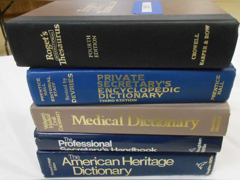 (5) BOOKS, AM. HERITAGE DICTIONARY, 9(2) SECRETARY HANDBOOKS, ROGET'S THESAURUS image