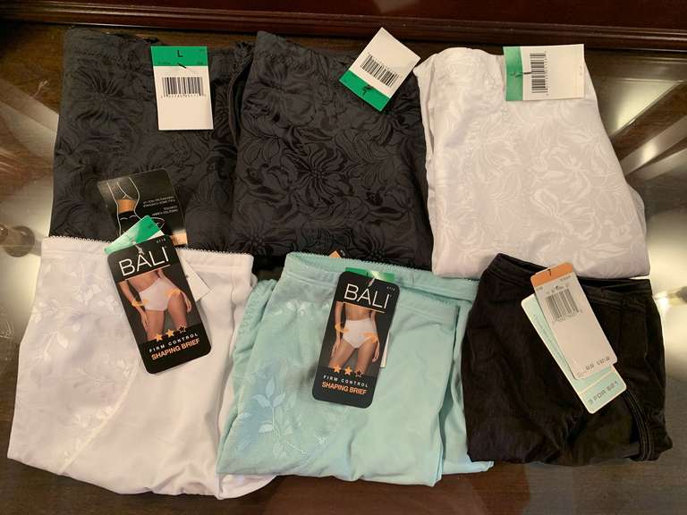 5 NEW PAIR SIZE LARGE/7 MAIDENFORM & BAIL TUMMY CONTROL PANTIES - UP MASTER BED image