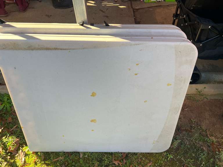 Portable 6’ folding tables, set of two, see pictures for details. image