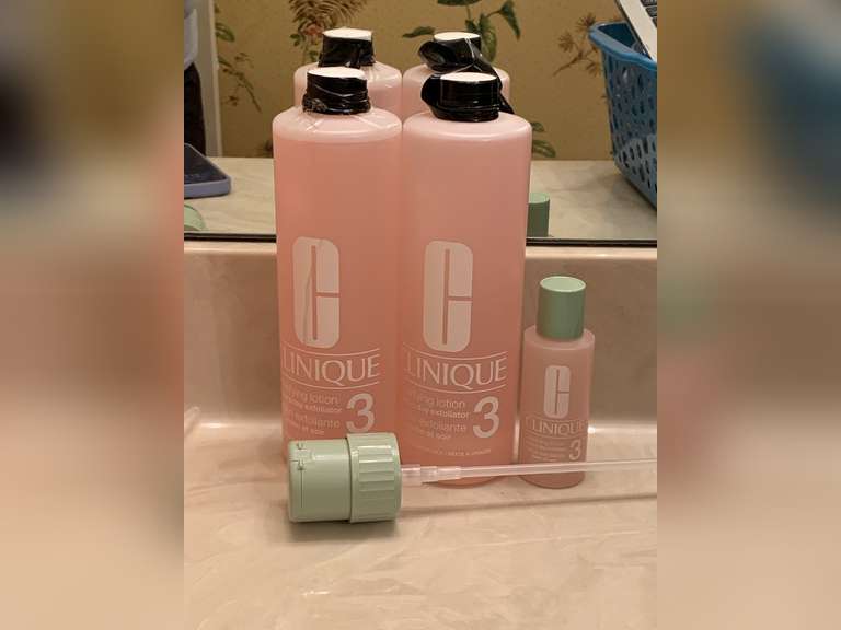 2 NEW BOTTLES 16.5 FL OZ CLINIQUE #3 CLARIFYING LOTION & ONE 2 FL OZ BOTTLE - UP MASTER BATH image