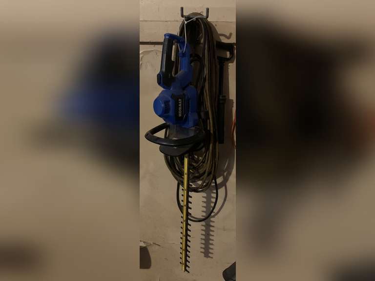 ELECTRIC KOBALT LARGE HEDGE TRIMMER WITH EXTENSION CORD - GARAGE image