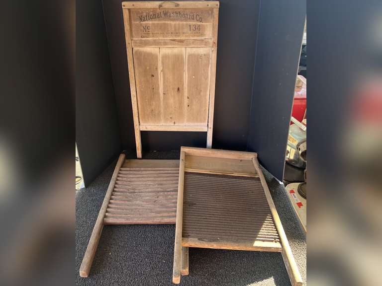 Vintage/antique wash boards, one piece does have some damage, see pictures for details. image