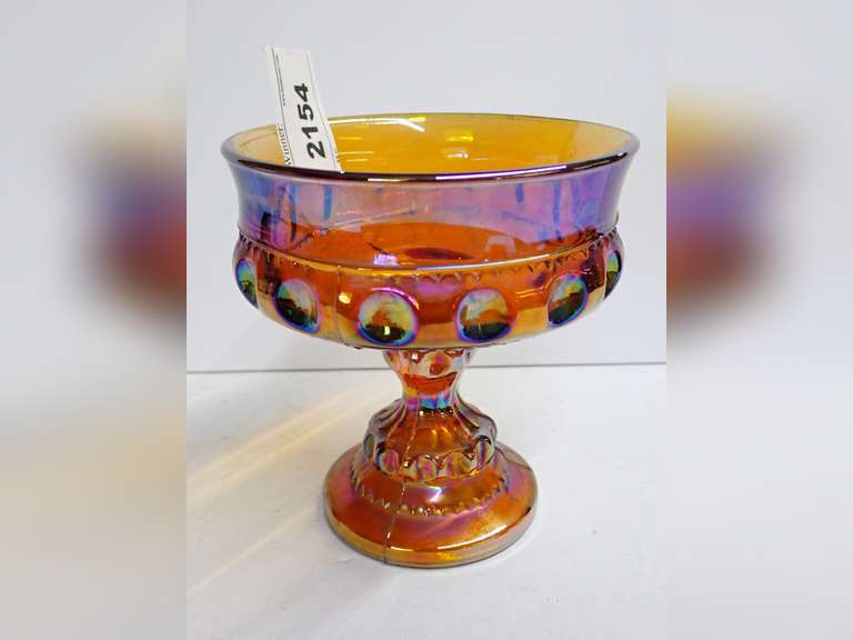 Vintage Carnival Glass Pedestal Bowl image
