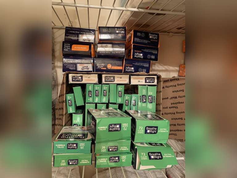 ASSORTMENT OF NEW BREATHE RIGHT STRIPS - UP HALL BATH CLOSET image