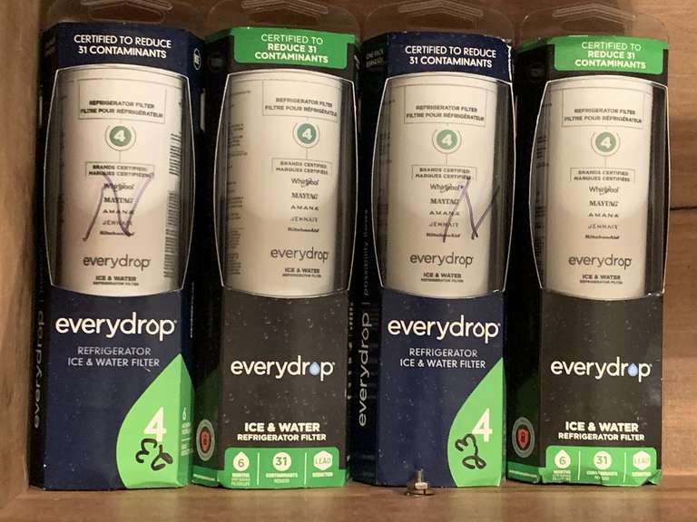 4 NEW EVERYDROP ICE & WATER REFRIGERATOR FILTERS - DINETTE image