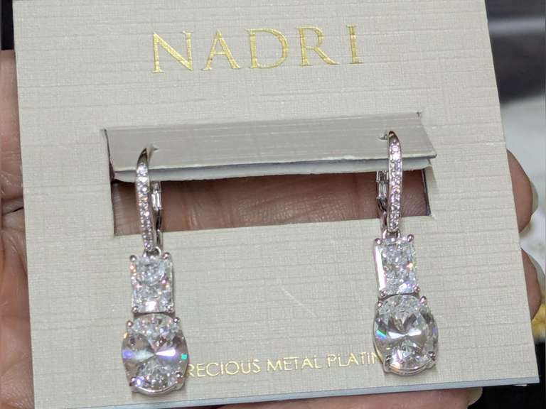 Nadri Drop Earrings with Simulated Diamond Accents image