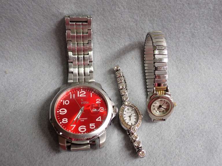 Assorted Wrist Watches - All need batteries - Invicta band needs repair. image
