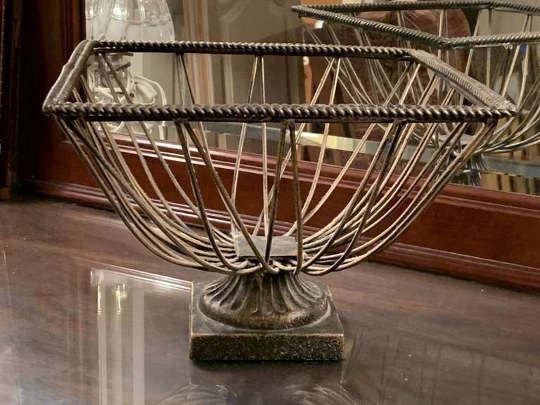 HEAVY METAL FOOTED BASKET 11 3/4" SQUARE X 9 1/8" TALL - UP MASTER CLOSET image