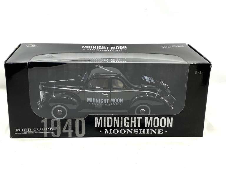 LR… Midnight Moon Moonshine car, 1/18 scale, this piece is autographed by Jr Johnson, seller states this is an authentic autograph, still new in the box, see pictures for details. image