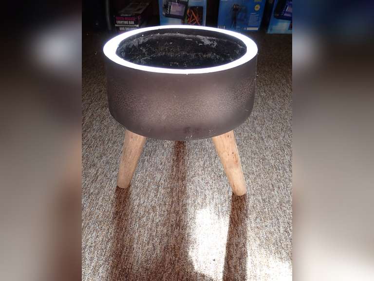 Metal and Wood 3 leg Industrial Style Planter image