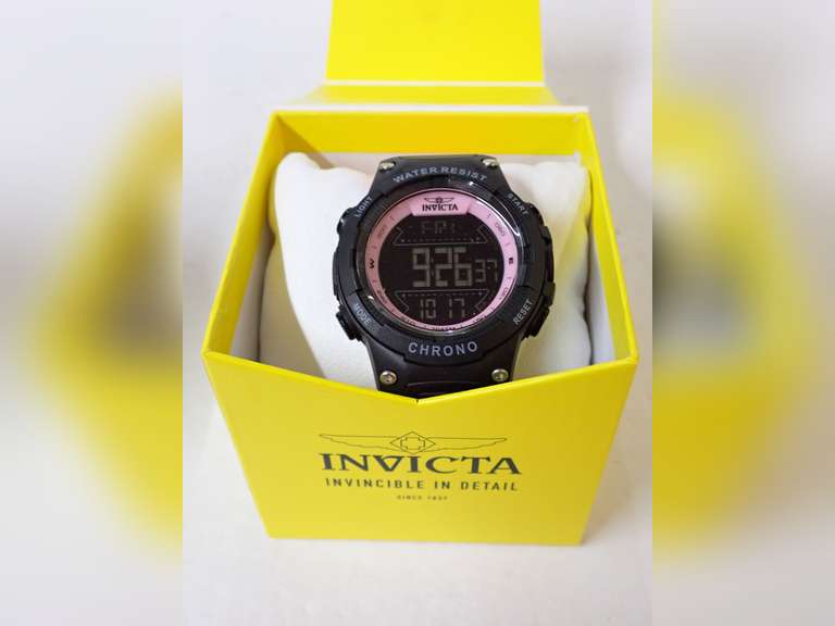 Invicta Black Chronograph Digital Watch with Box image
