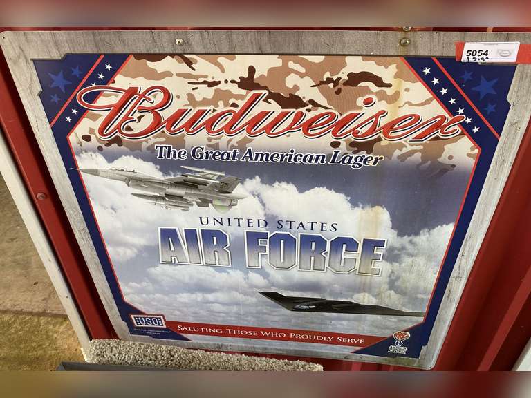 USO Budweiser, United States Air Force sign, see pictures for details. image