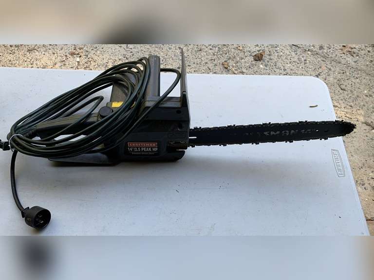 CRAFTSMAN 14" 2.5 PEAK HP ELECTRIC CHAINSAW WITH EXTENSION CORD - GARAGE image