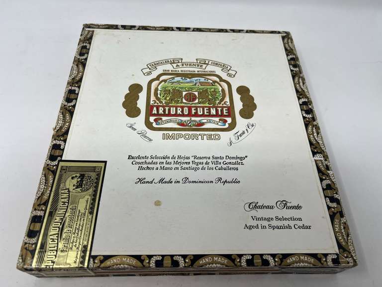 Collectible cigar box filled with ladies assorted fashion estate necklaces, see pictures for details. image