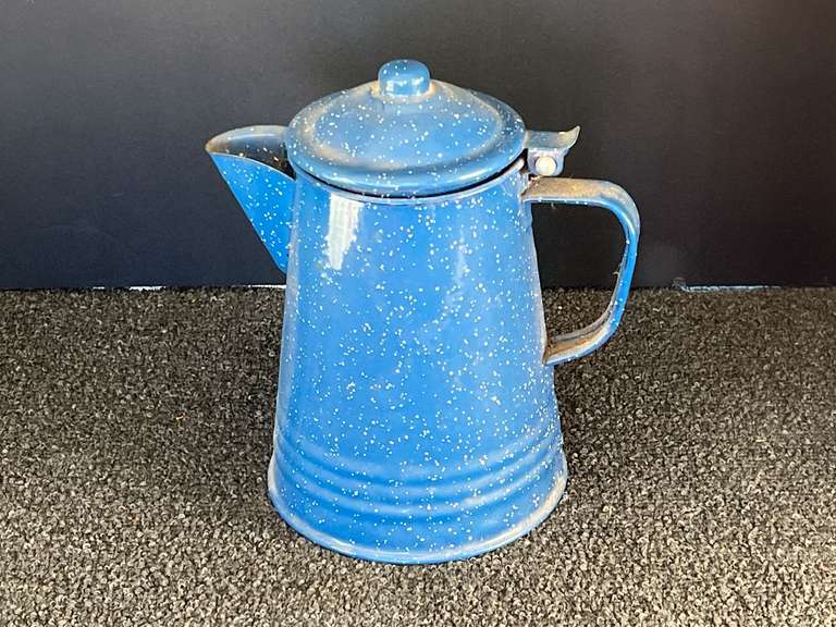 Enamel metal camping coffee pot, see pictures for details. image