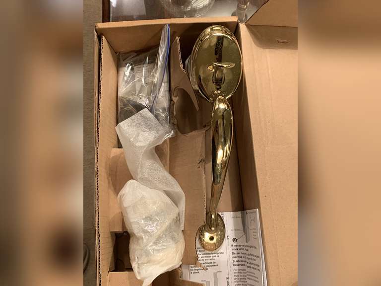 NEW SCHLAGE SOLID BRASS ENTRANCE DOOR HANDLE - UP MASTER BED image